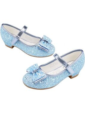 Stelle Dress Shoes Glitter Princess Flower Girl Sparkly Heel Party Wedding Blue